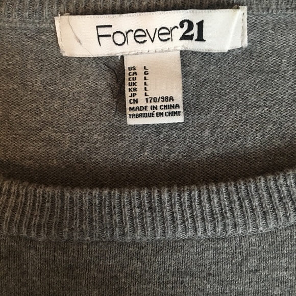 Long-Sleeve Gray Fitted Sweater - Picture 3 of 3